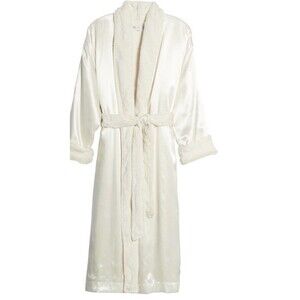 Giraffe at Home Luxe Faux Fur & Satin Robe  Size 1 / M/L Loungewear Ivory